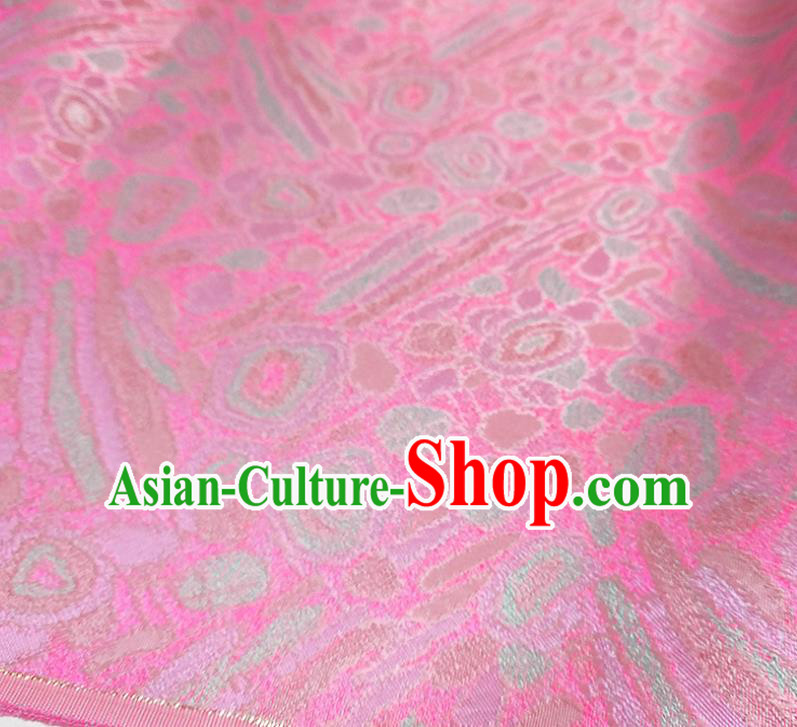 Asian Chinese Traditional Pattern Design Peach Pink Brocade Silk Fabric China Hanfu Satin Material
