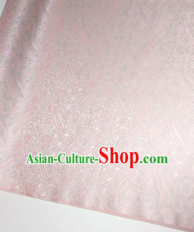 Asian Chinese Traditional Pattern Design Light Pink Brocade Silk Fabric China Hanfu Satin Material