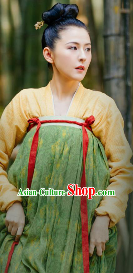 Chinese Ancient Tang Dynasty Court Maid Drama the Longest Day in Chang An Tan Qi Replica Costumes for Women
