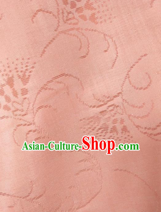 Chinese Traditional Albizia Flower Pattern Design Pink Silk Fabric Asian China Hanfu Silk Material