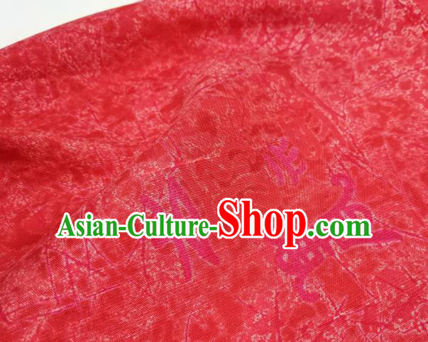 Chinese Traditional Pattern Design Red Silk Fabric Asian China Hanfu Silk Material