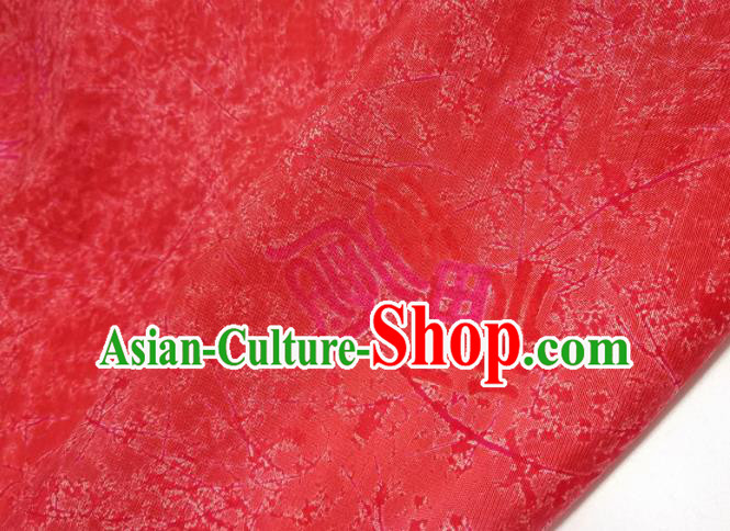 Chinese Traditional Pattern Design Red Silk Fabric Asian China Hanfu Silk Material