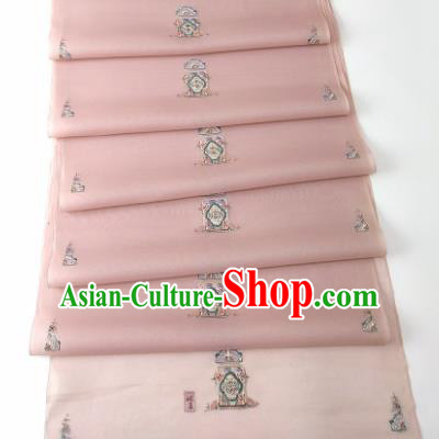 Chinese Traditional Embroidered Flowers Pattern Design Deep Pink Silk Fabric Asian China Hanfu Silk Material