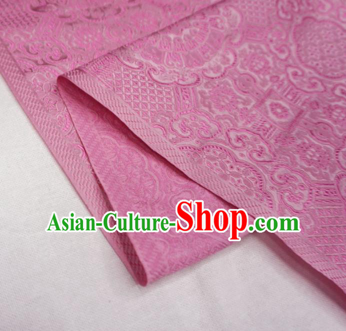 Chinese Traditional Royal Pattern Design Pink Brocade Fabric Asian Satin China Hanfu Silk Material