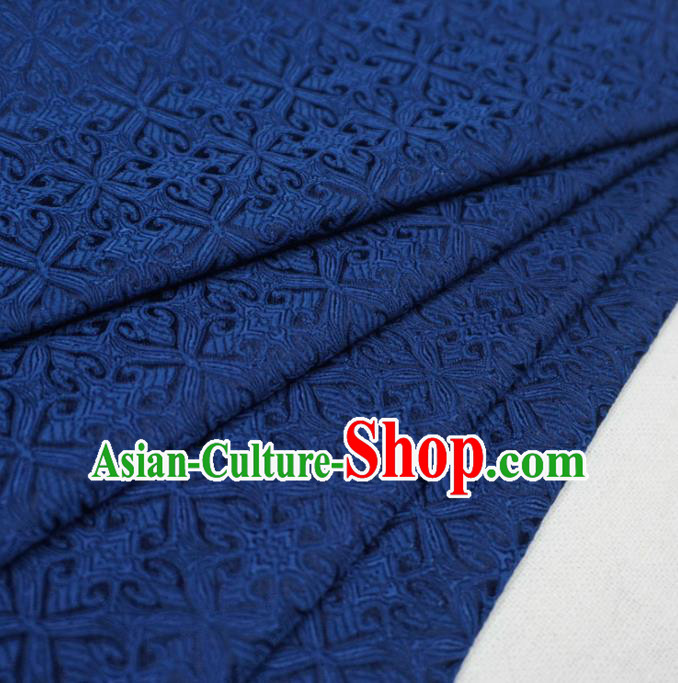 Chinese Traditional Pattern Design Navy Brocade Fabric Asian Satin China Hanfu Silk Material