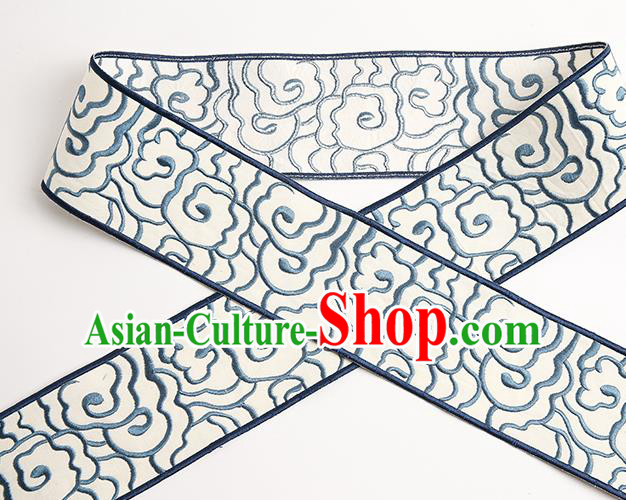 Chinese Traditional Hanfu Embroidered Clouds Pattern Band Fabric Asian China Costume Collar Accessories