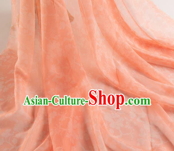 Chinese Traditional Peony Pattern Design Pink Chiffon Fabric Asian Satin China Hanfu Material