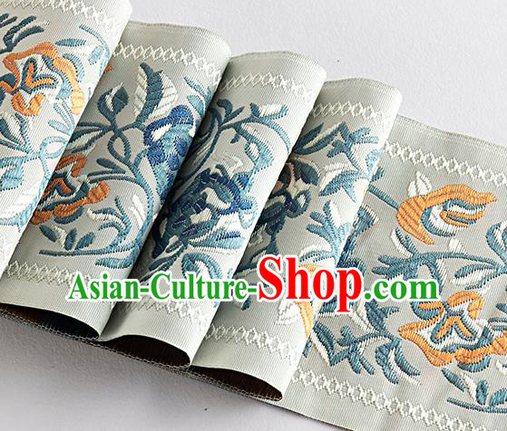 Chinese Traditional Hanfu Embroidered Pattern Waistband Lace Fabric Asian China Costume Collar Accessories
