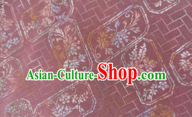 Chinese Traditional Classical Pattern Design Deep Pink Silk Fabric Asian China Cheongsam Silk Material