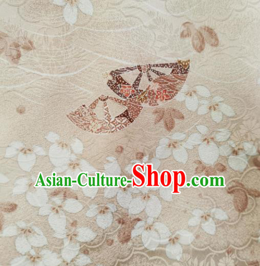 Chinese Traditional Pattern Design Apricot Brocade Fabric Asian Satin China Hanfu Silk Material