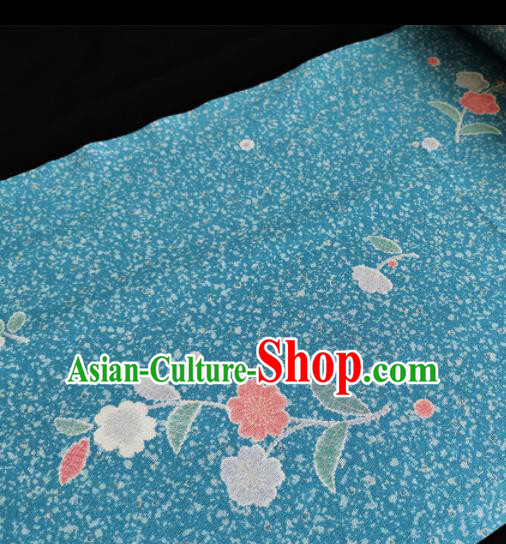 Chinese Traditional Classical Pattern Design Blue Silk Fabric Asian China Cheongsam Silk Material
