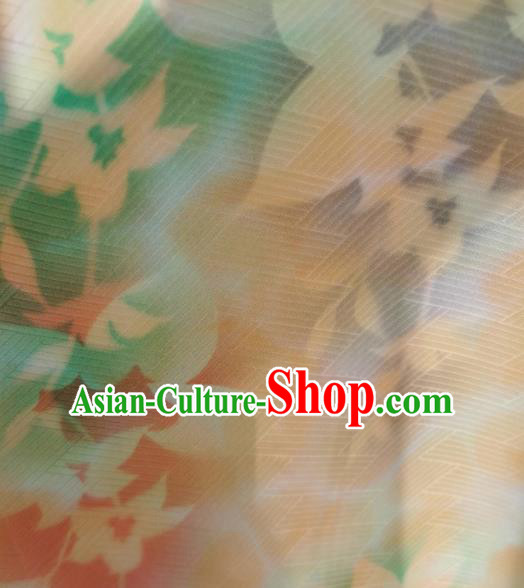 Chinese Traditional Classical Pattern Design Orange Silk Fabric Asian China Cheongsam Silk Material