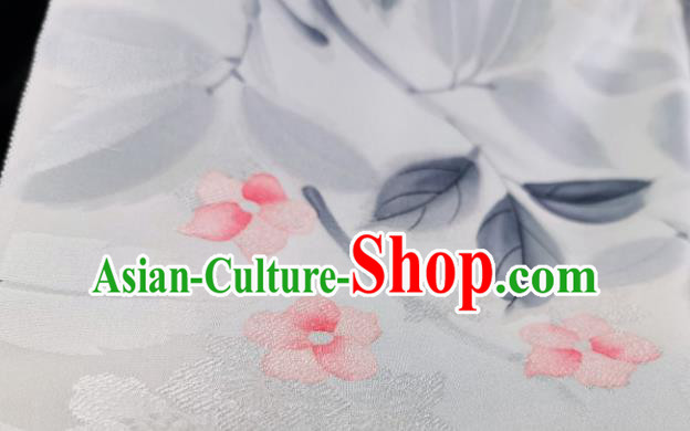 Chinese Traditional Classical Pattern Design White Silk Fabric Asian China Cheongsam Silk Material