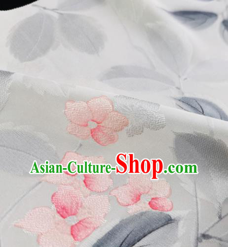 Chinese Traditional Classical Pattern Design White Silk Fabric Asian China Cheongsam Silk Material