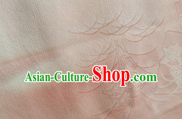 Chinese Traditional Pattern Design Pink Silk Fabric Asian Brocade China Hanfu Satin Material