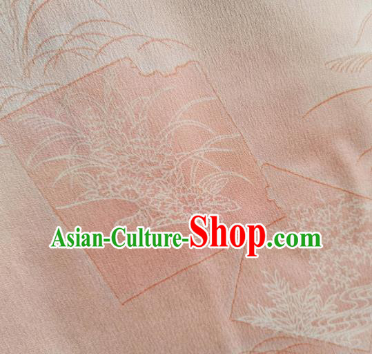 Chinese Traditional Pattern Design Pink Silk Fabric Asian Brocade China Hanfu Satin Material