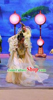 Chinese Stage Performance Qing Show Goddess Costumes and Headpiece Complete Set