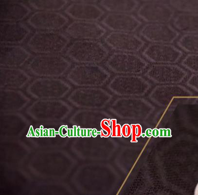 Chinese Traditional Tortoise Shell Pattern Design Brown Silk Fabric Asian China Hanfu Mulberry Silk Material