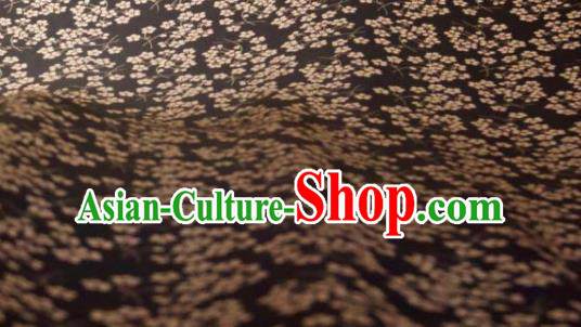 Chinese Traditional Pentas Pattern Design Brown Silk Fabric Asian China Hanfu Mulberry Silk Material