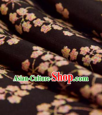 Chinese Traditional Pentas Pattern Design Brown Silk Fabric Asian China Hanfu Mulberry Silk Material
