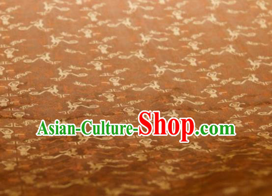 Chinese Traditional Pattern Design Ginger Silk Fabric Asian China Hanfu Mulberry Silk Material
