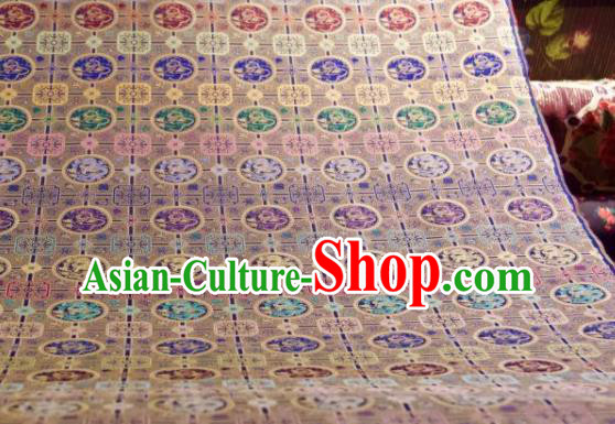 Chinese Traditional Dragon Pattern Design Royalblue Silk Fabric Asian China Hanfu Gambiered Guangdong Mulberry Silk Material