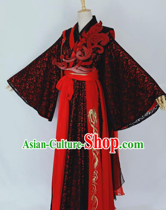 Chinese Traditional Drama Embroidered Dress Ancient Female Swordsman Costumes for Women