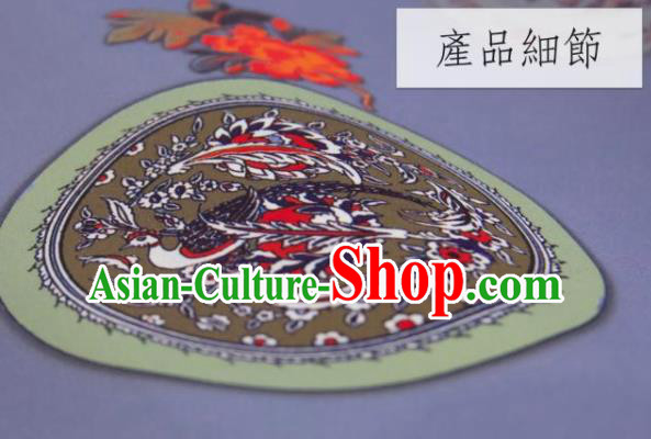 Chinese Traditional Pattern Design Light Purple Silk Fabric Asian China Hanfu Gambiered Guangdong Mulberry Silk Material