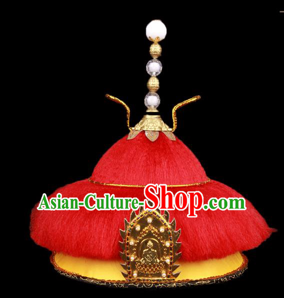 Chinese Traditional Qing Dynasty Emperor Hat Ancient Monarch Headwear for Men