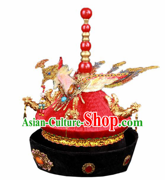 Chinese Traditional Qing Dynasty Empress Hat Ancient Queen Headwear for Women