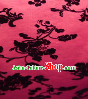 Chinese Traditional Peony Pattern Design Rosy Silk Fabric Asian China Hanfu Gambiered Guangdong Mulberry Silk Material