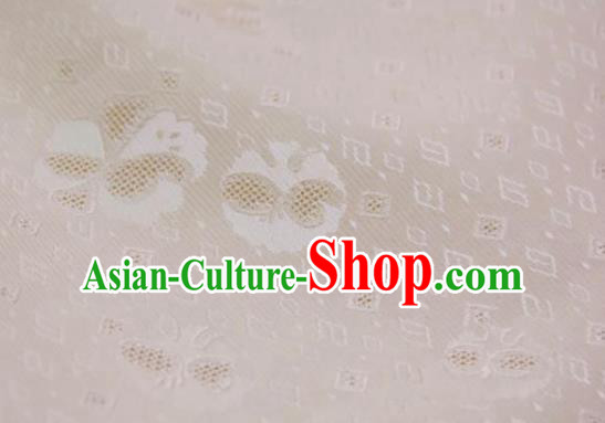 Chinese Traditional Pattern Design Beige Silk Fabric Asian China Hanfu Gambiered Guangdong Mulberry Silk Material