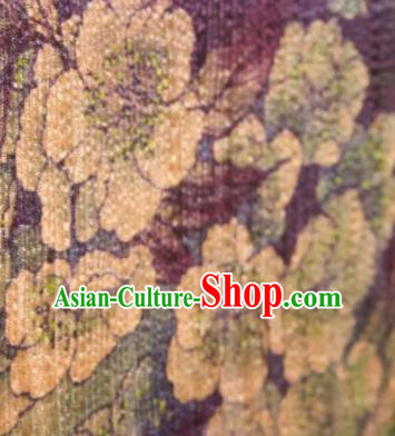 Chinese Traditional Pear Flowers Pattern Design Green Silk Fabric Asian China Hanfu Gambiered Guangdong Mulberry Silk Material