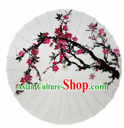 Chinese Traditional Printing Red Plum Blossom Oil Paper Umbrella Artware Paper Umbrella Classical Dance Umbrella Handmade Umbrellas
