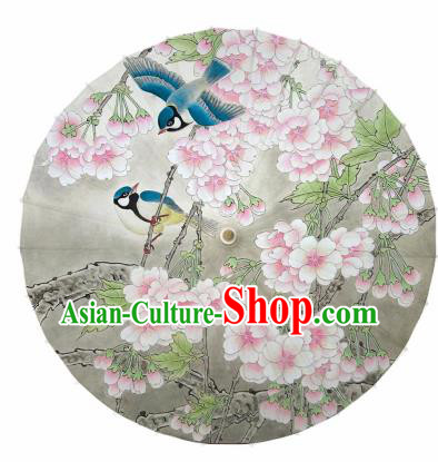 Chinese Printing Begonia Birds Oil Paper Umbrella Artware Paper Umbrella Traditional Classical Dance Umbrella Handmade Umbrellas