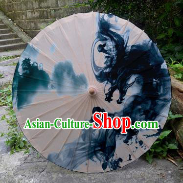 Chinese Printing Dragon Pink Oil Paper Umbrella Artware Paper Umbrella Traditional Classical Dance Umbrella Handmade Umbrellas