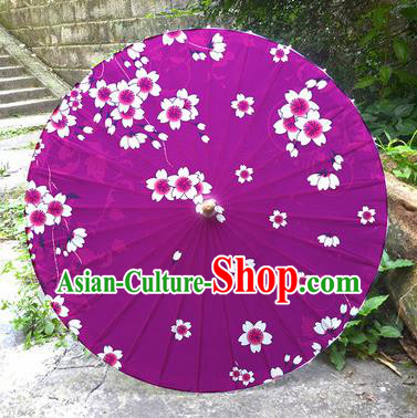Chinese Artware Paper Umbrella Traditional Printing Cherry Blossom Rosy Oil Paper Umbrella Classical Dance Umbrella Handmade Umbrellas