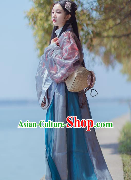 Chinese Ancient Swordsman Hanfu Dress Traditional Jin Dynasty Court Princess Costumes for Women