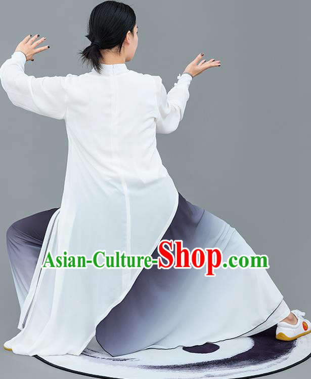 Chinese Traditional Tai Chi Training White Costumes Martial Arts Performance Outfits for Women