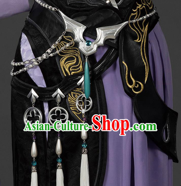 Chinese Traditional Cosplay Queen Purple Costumes Ancient Female Swordsman Hanfu Dress for Women