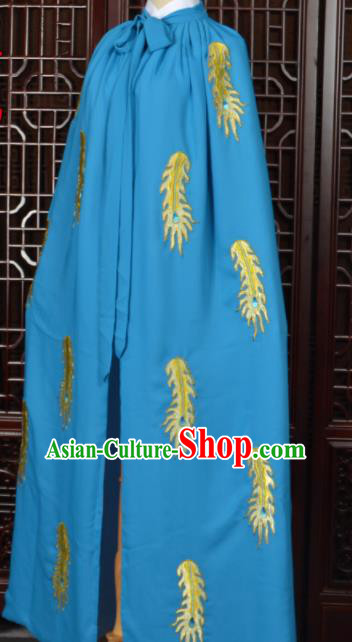 Chinese Traditional Beijing Opera Diva Blue Cape Peking Opera Princess Costumes for Women