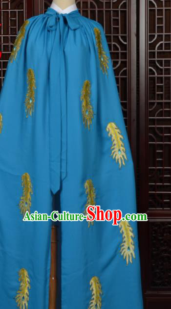 Chinese Traditional Beijing Opera Diva Blue Cape Peking Opera Princess Costumes for Women