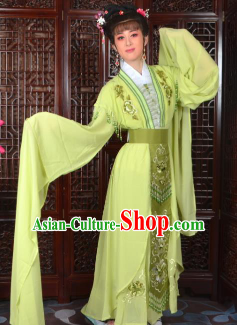 Chinese Traditional Beijing Opera Diva Light Green Dress Peking Opera Princess Costumes for Women
