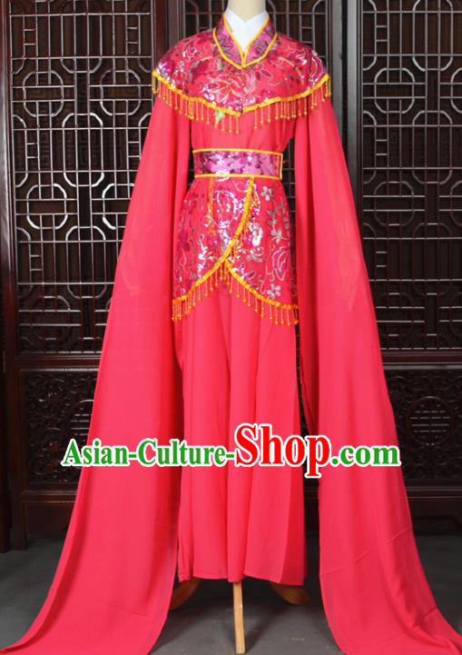 Chinese Traditional Beijing Opera Hua Dan Rosy Dress Peking Opera Diva Costumes for Women
