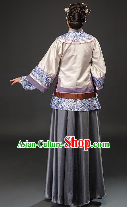 Chinese Traditional Qing Dynasty Patrician Lady Dress Ancient Young Mistress Costumes for Women