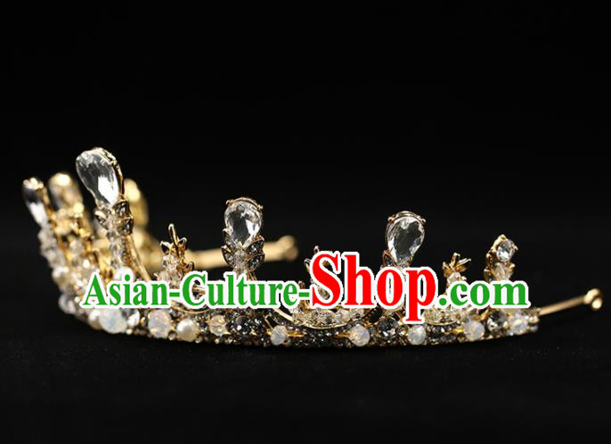 Handmade Wedding Crystal Royal Crown Princess Bride Hair Accessories for Women