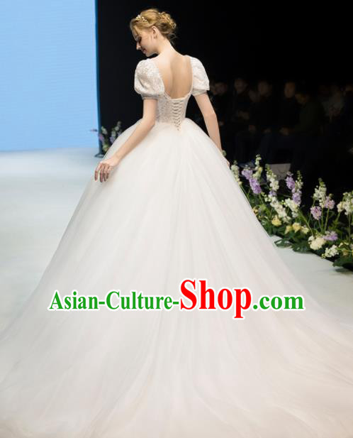 Custom Top Grade Sicily Veil Wedding Dress Bride Full Dress for Women
