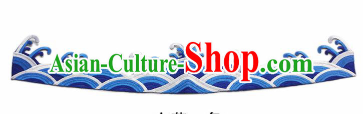 Chinese Traditional Embroidery Waves Royalblue Applique Embroidered Patches Embroidering Cloth Accessories