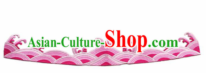 Chinese Traditional Embroidery Waves Pink Applique Embroidered Patches Embroidering Cloth Accessories