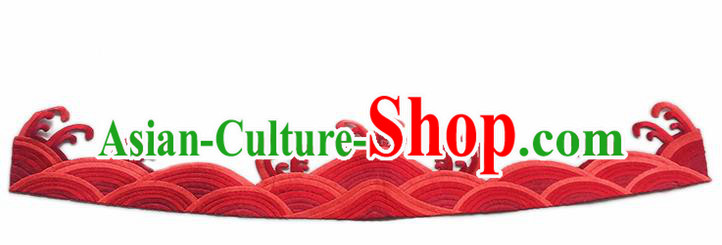Chinese Traditional Embroidery Waves Red Applique Embroidered Patches Embroidering Cloth Accessories